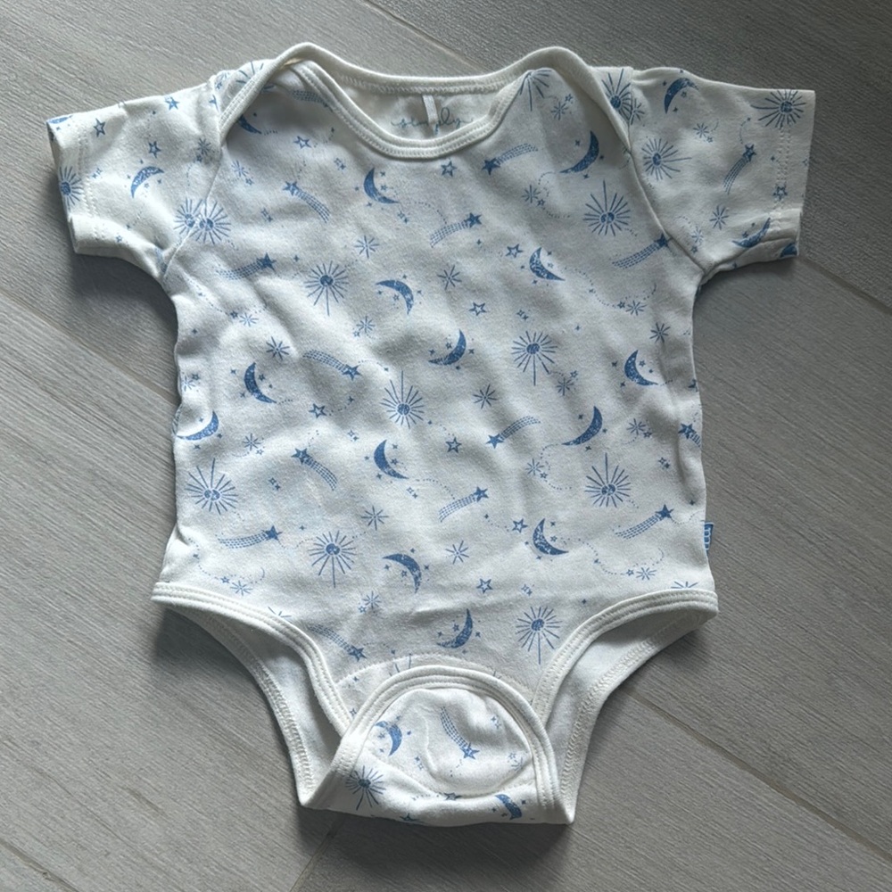 Magnetic Me White and Blue Onesie